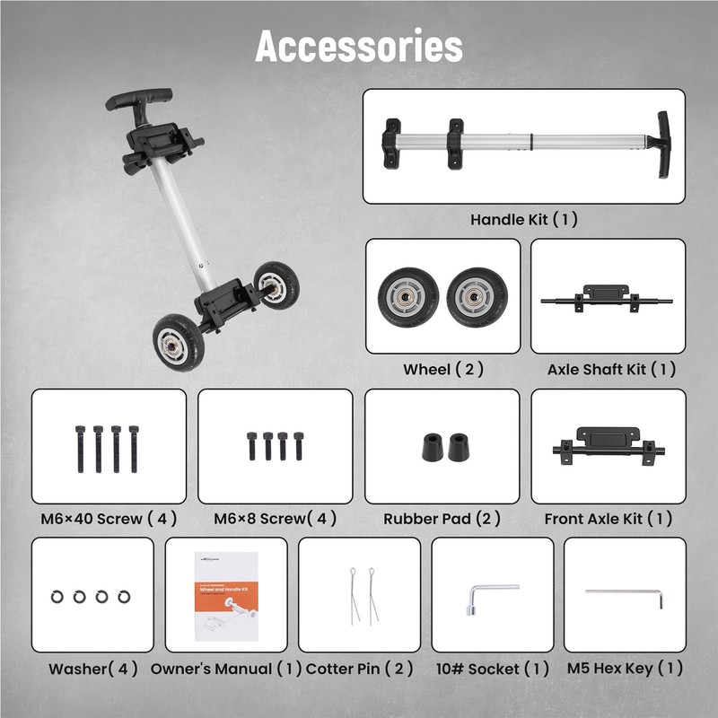 Generator Wheel Kit Solid Plastic Wheels Aluminum Handle MXR3800DF MXR5000DF gallery