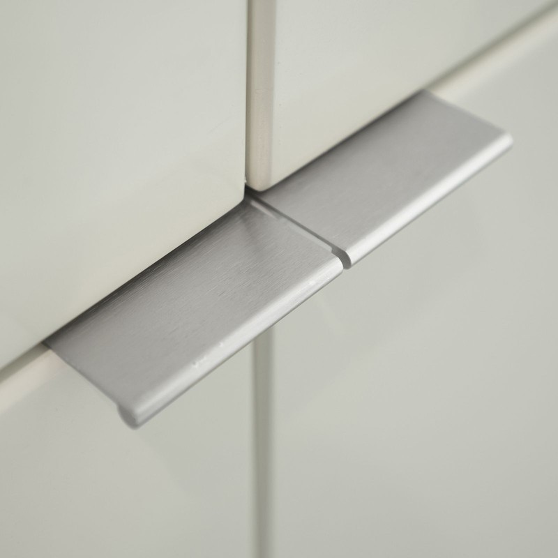 Brushed Nickel Finger Edge Pull Cabinet Door handle Bar Back Mount Drawer gallery