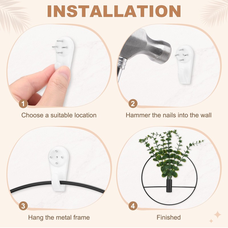 2 Set Hanging Planters with Artificial Eucalyptus Round Shape [Black] gallery