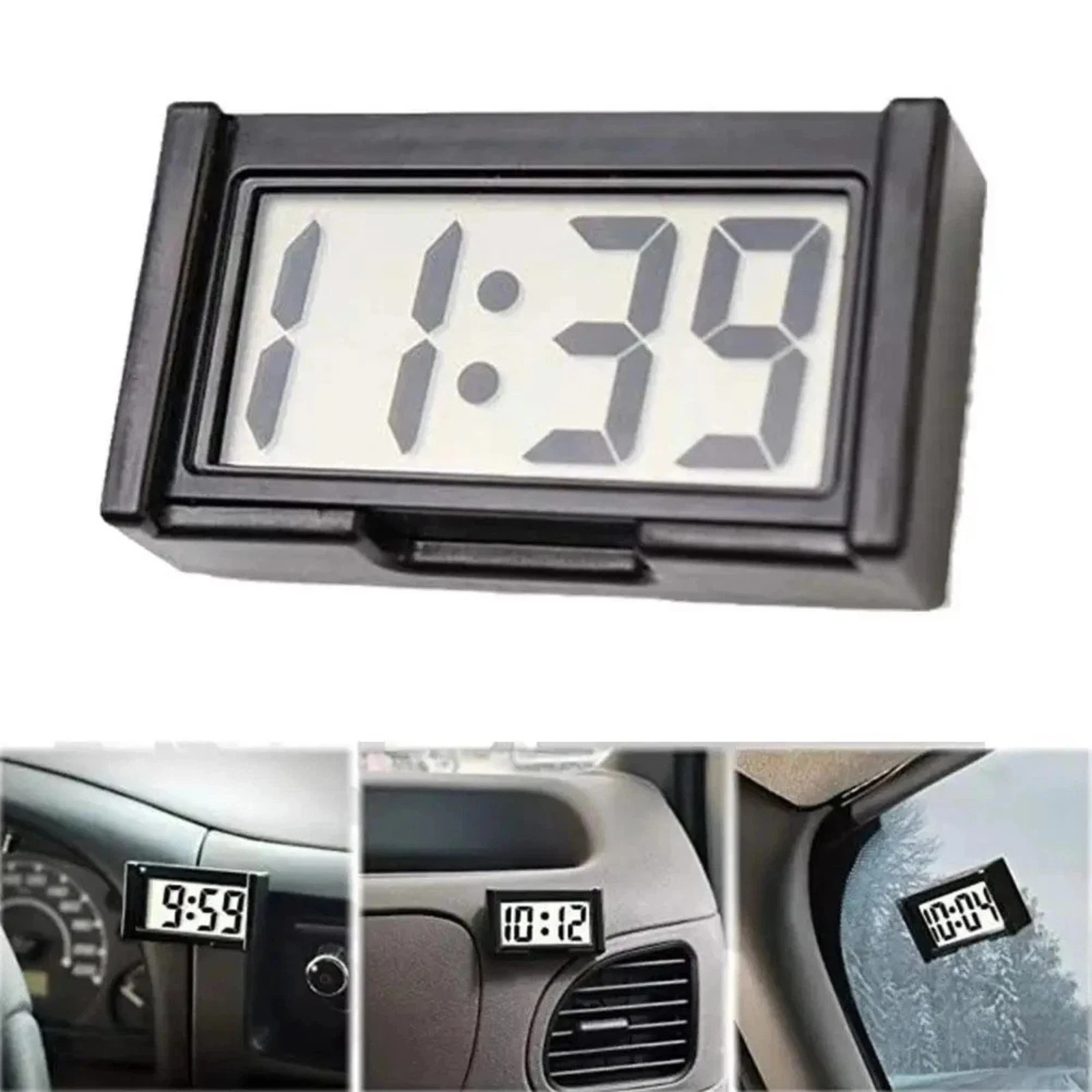 Portable Mini Car Dashboard Digital Clock for Vehicle Large LCD Time Screen gallery