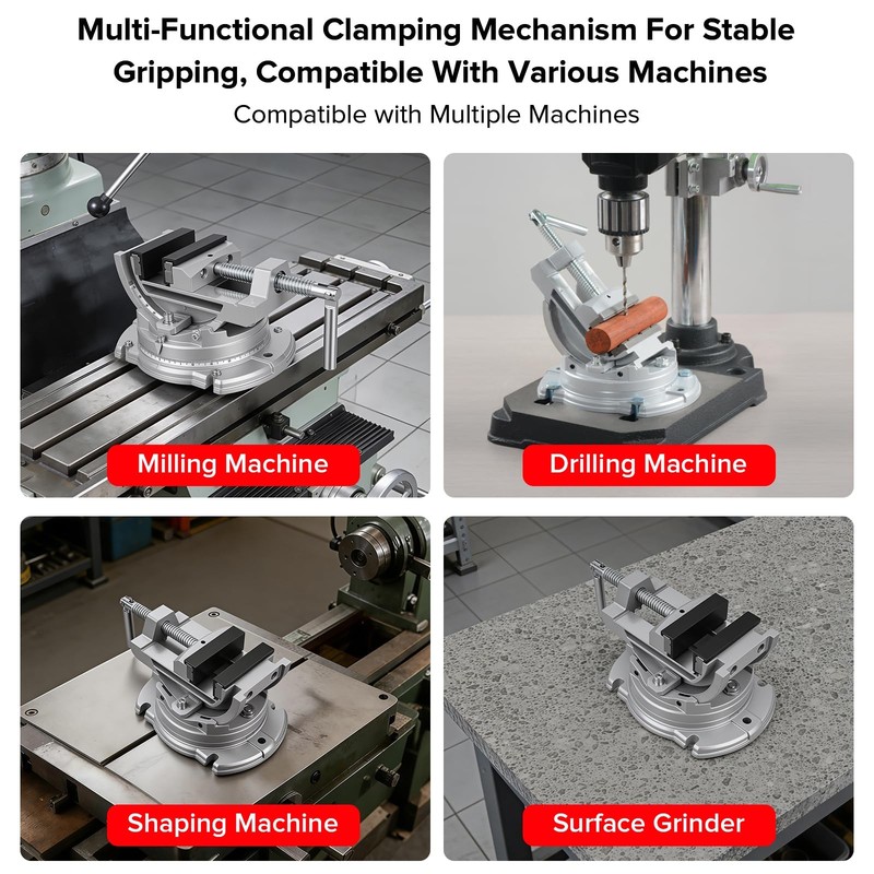 Multi-Angle Bench Clamp with Heavy-Duty Vise Function: 0-90° Tilt, 360° Swive... gallery
