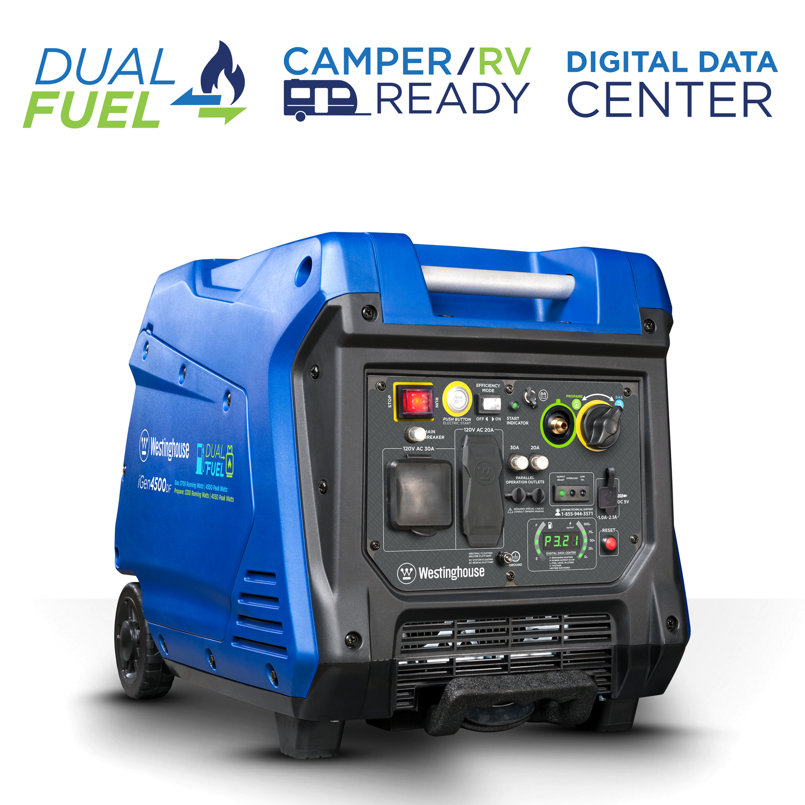Westinghouse Refurbished 4500W Portable Dual Fuel Inverter Generator gallery