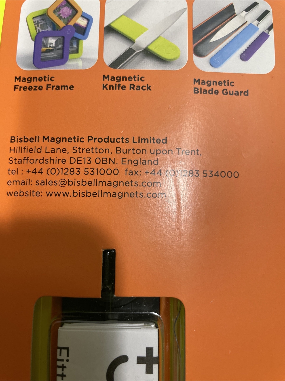 Bisbell magmate Magnetic Knife Rack. 5 Knives Max Capacity. Orange. New gallery