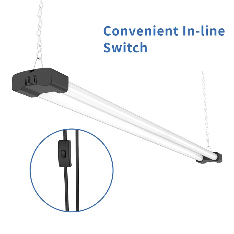 4 FT LED Shop Light Linkable 40W 5000K Daylight White 4000 Lumens Inline Switch gallery