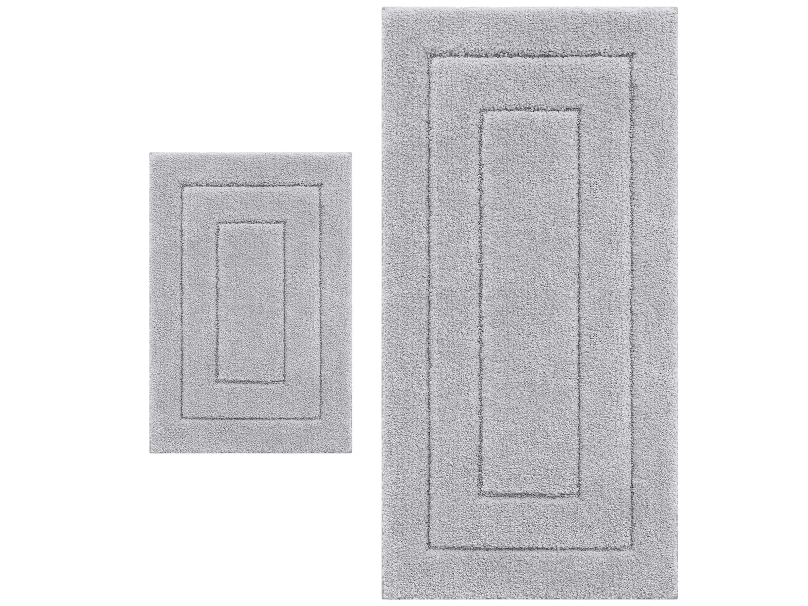 Buganda Microfiber Bathroom Rugs, Bath Rug Size 24 x 16 and 47 x 24in Grey, 2... gallery