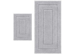 Buganda Microfiber Bathroom Rugs, Bath Rug Size 24 x 16 and 47 x 24in Grey, 2…