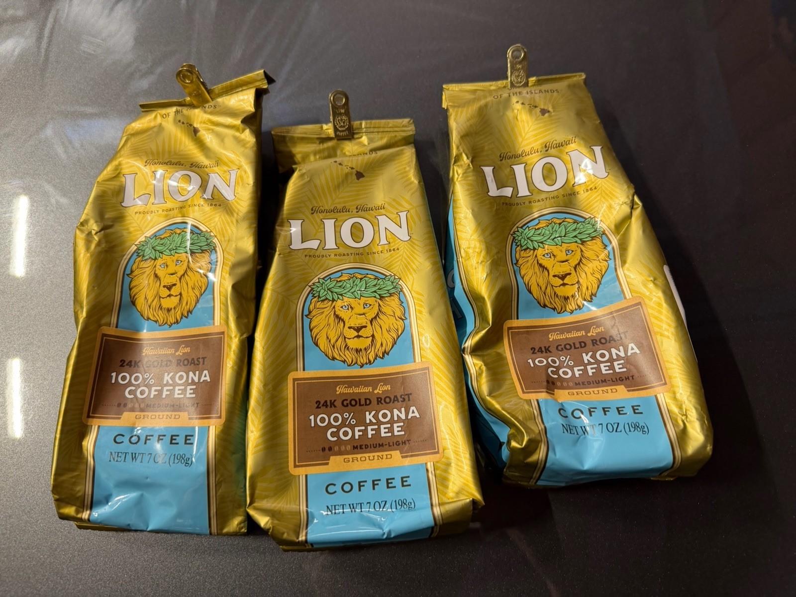3pk Lion 100% Kona Coffee Medium-light Roast Ground 7oz/198g Each gallery