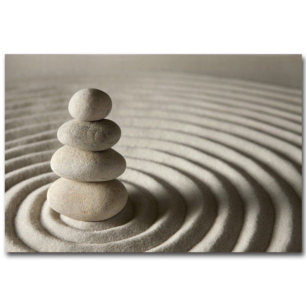 81588 Zen Buddhism Stone Landscape Wall Print Poster US gallery