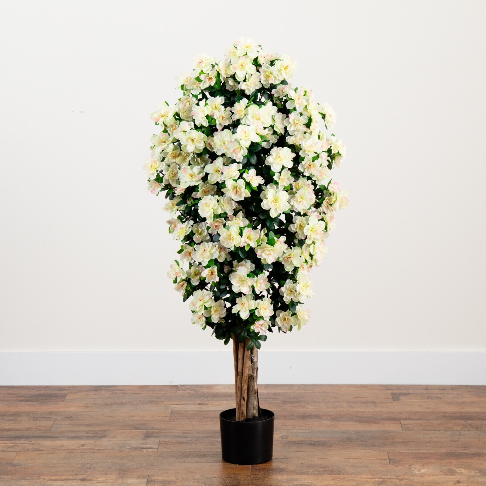 57” Azalea Artificial Flowering Tree with Natural Trunk Home Decor. Retail $179 gallery
