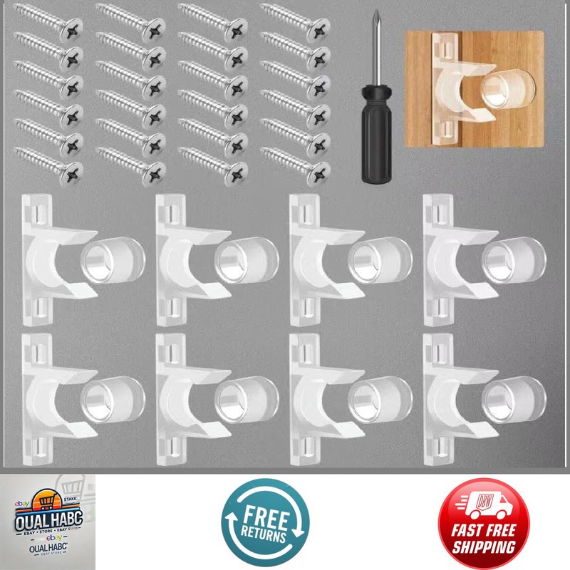 8Sets False Front Cabinet Clips Drawer Repair Kit Sink Tip Out Tray with Tool gallery