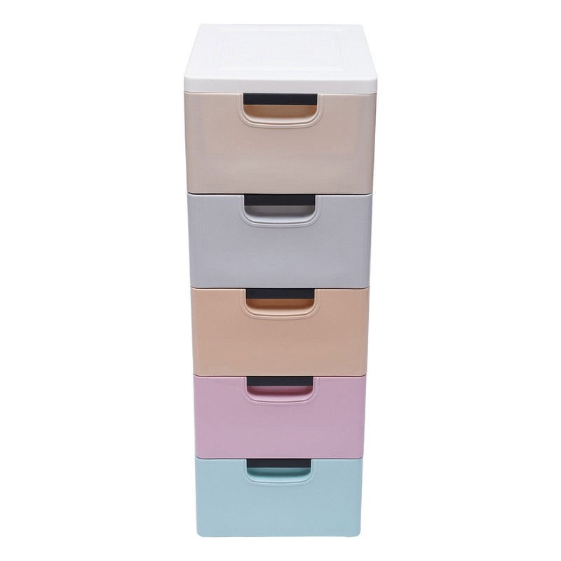 Slim Storage Chest Plastic Narrow Drawers Storage Cabinet 5 Drawer Vertical NEW gallery