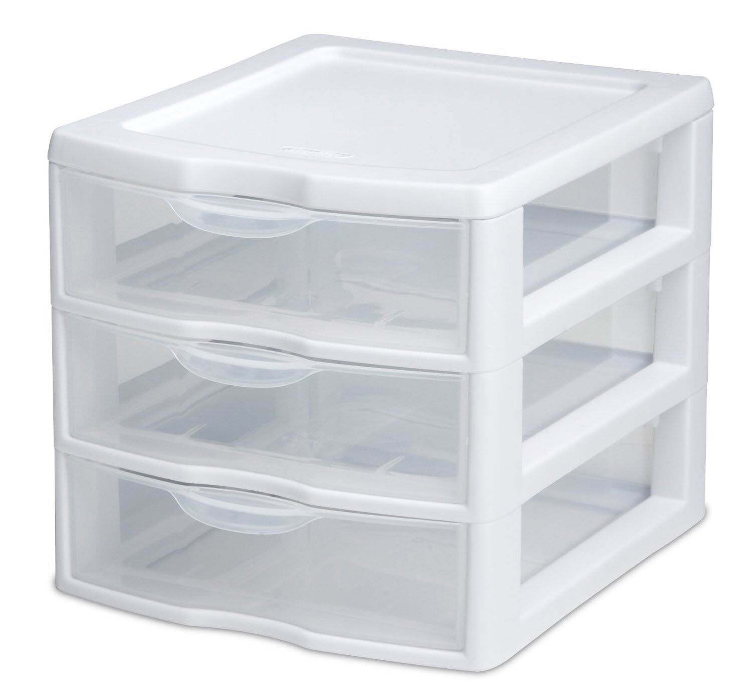 Sterilite Small 3 Drawer Desktop Unit, Plastic, White gallery