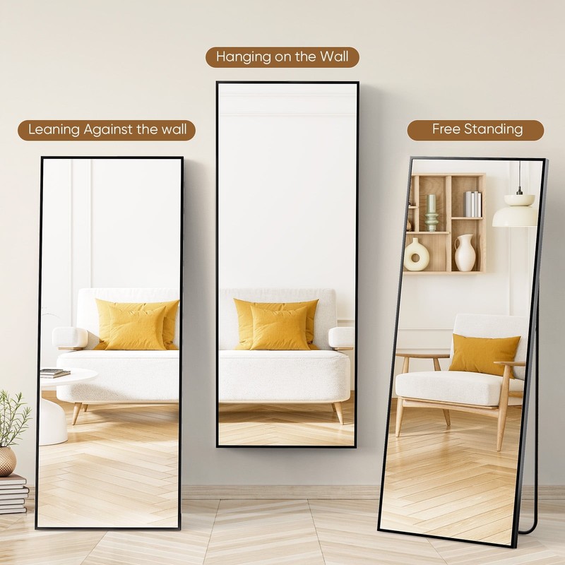 Gianna 71"x26" Full Length Rectangular Mirror Wall or Leaning Aluminum Alloy gallery