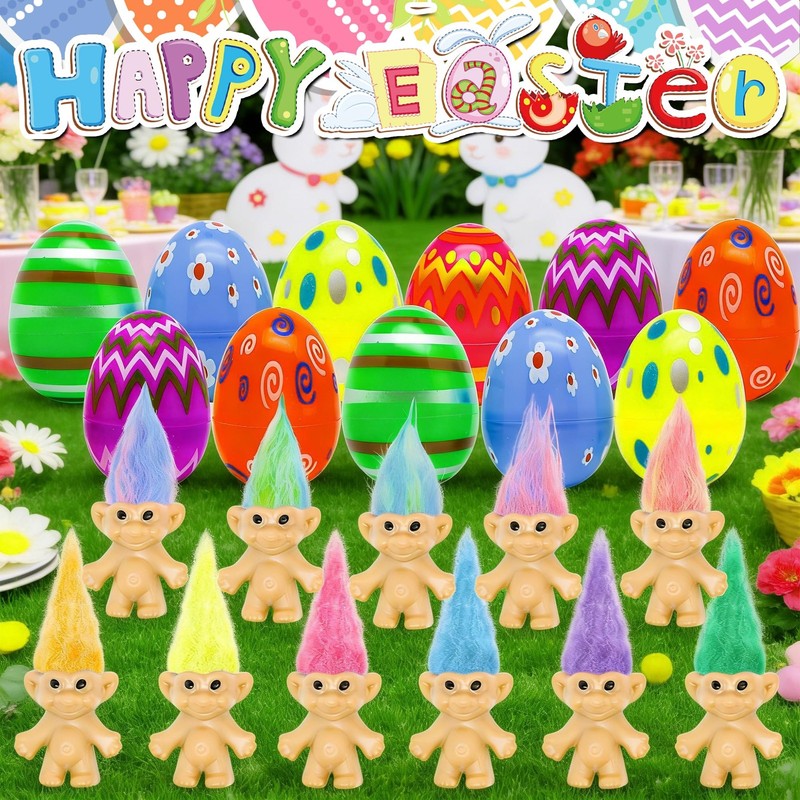 24 Pack Prefilled Easter Eggs with Toys Inside Mini Vintage Lucky Dolls Figur... gallery