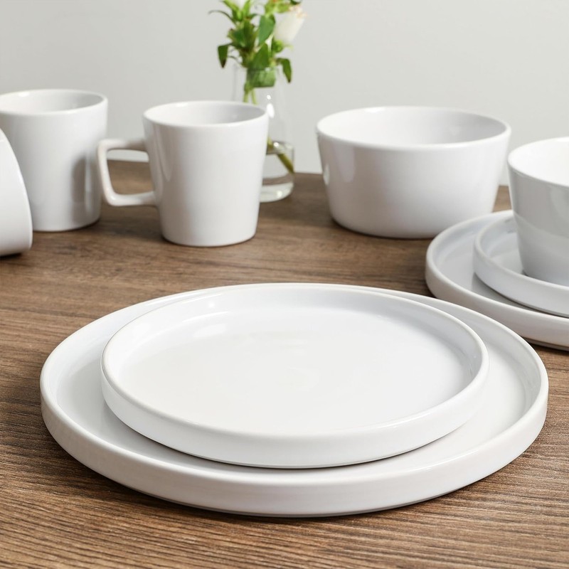 Stone Lain Stoneware 16pcDinnerware Set, Service for 4, White Glossy (Open Box) gallery