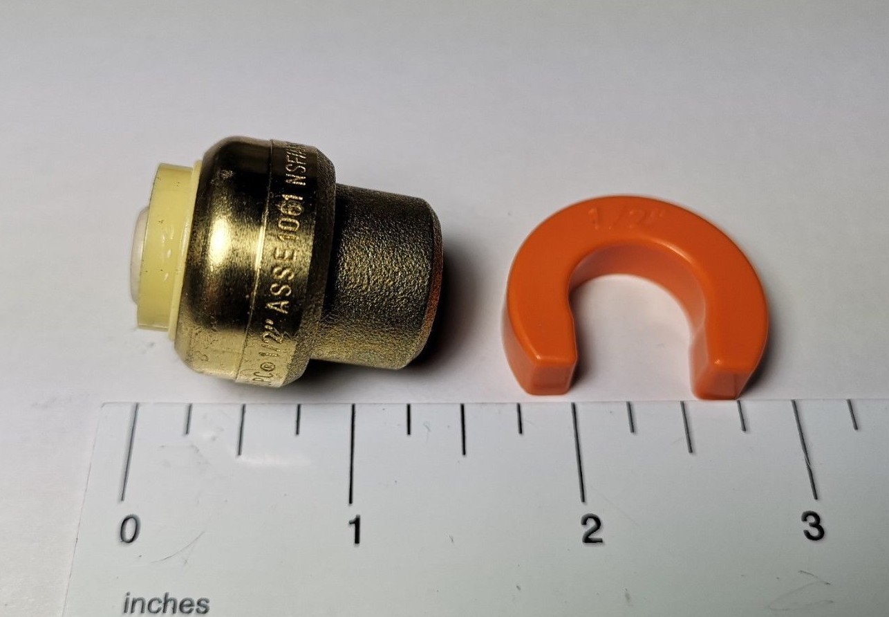 10 PIECES 1/2" PUSH FIT CAPS, WITH 1 FREE DISCONNECT CLIP TOOL gallery