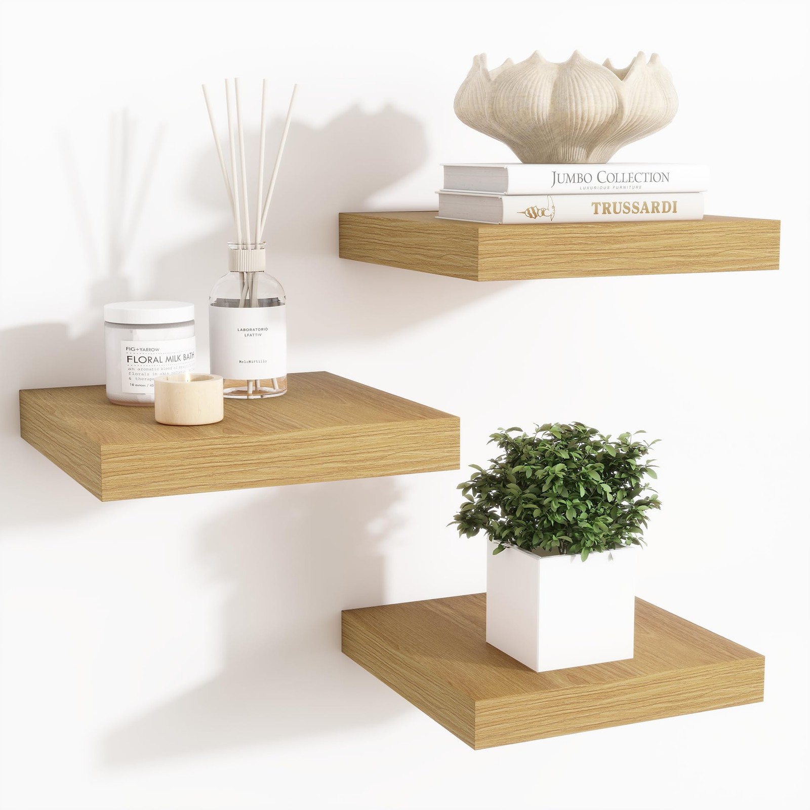 Fun Memories Floating Shelves For Wall - 7.5 Inch Square Shelves Invisible gallery
