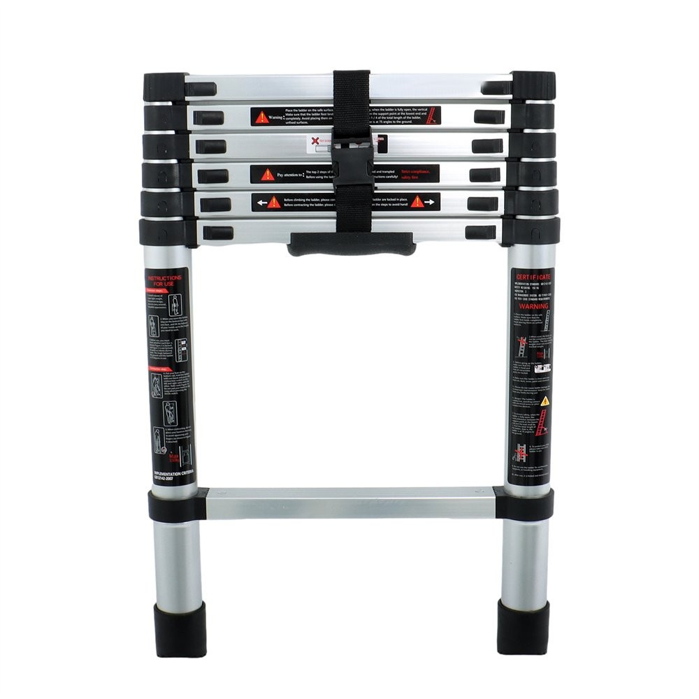 6.6 FT Folding Aluminum Telescoping Compact Ladder Telescopic For Home 330lbs gallery