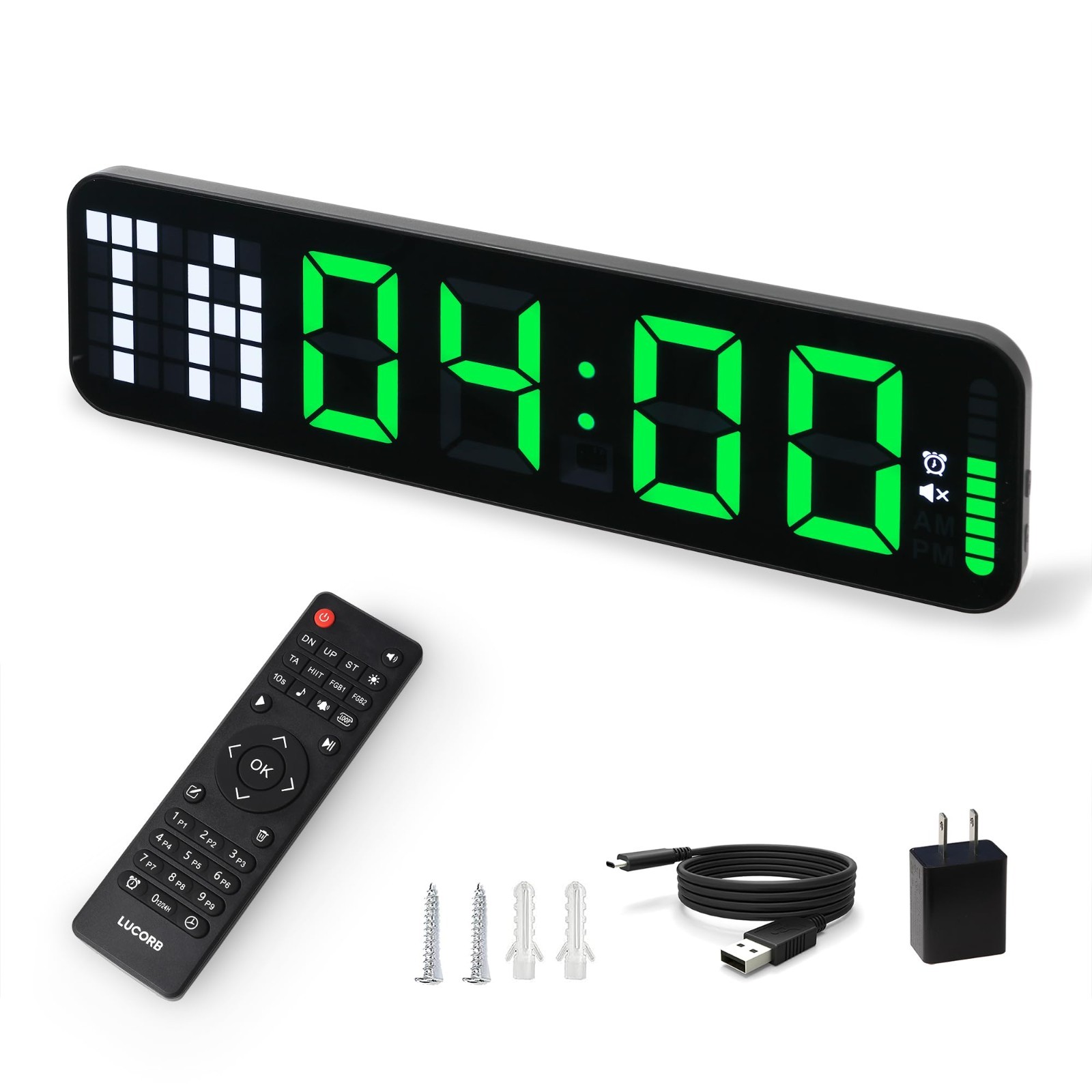 Large 15" Gym Timer Wall Clock - Interval Countdown with Remote for Fitness & Bo gallery