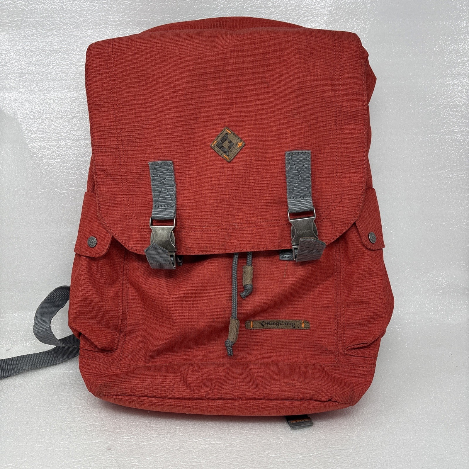 King Camp Daypack Backpack – Burnt Red – Drawstring and Clip Closure