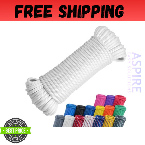 100 Ft 1/4" Nylon Poly Rope Strong Utility Polyester Cord for Clothesline Flag gallery