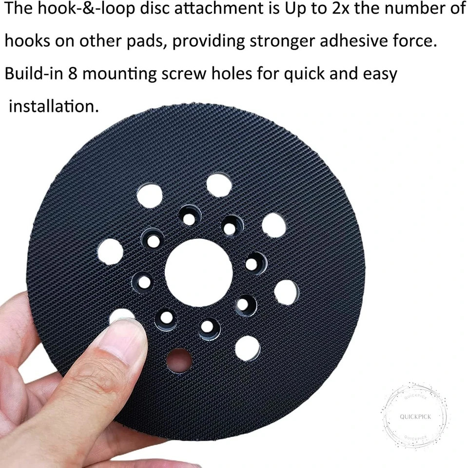 2 Pack 5 Inch 8 Hole Hook & Loop Replacement Sander Pad for 5" Bosch ROS20VS, gallery