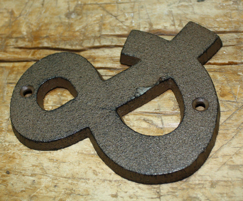 Cast Iron Industrial LETTER & Sign Rustic Brown AMPERSAND 4 3/4" tall gallery