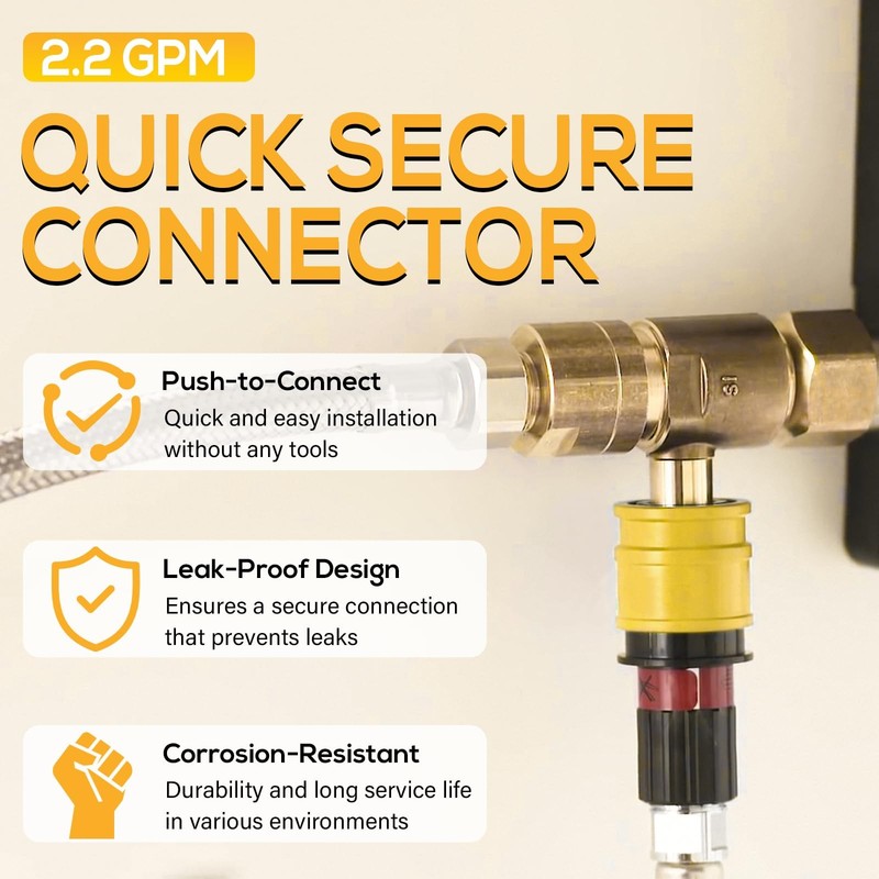 Replace for Grohe 1/2" 2.2 GPM Quick Connect Coupling 46138000 for Various Pipes gallery