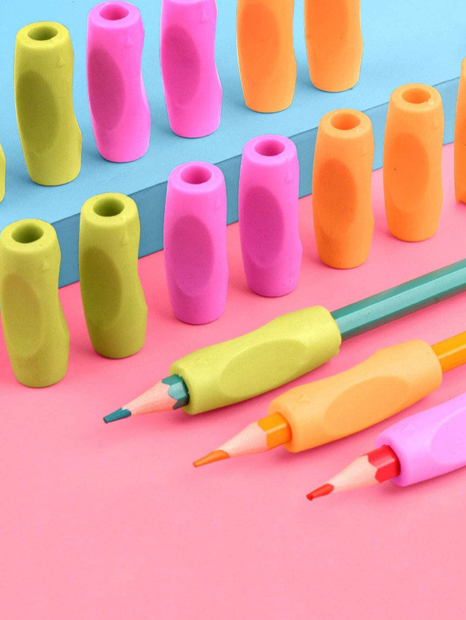 4pcs Random Color Soft Pencil Grippers – Ergonomic Writing Aid for Kids & Adults gallery