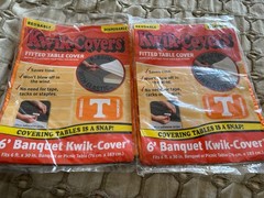 Tennessee Kwik-Covers College Rectangular Fitted Plastic 6′ Table Covers (2 pk)