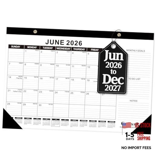 Desk Calendar 2026-2027 (Jun. 2026 - Dec. 2027), 19 17"x11.5" Jun 1 pack gallery