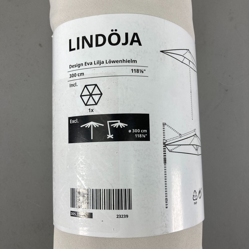 IKEA LINDOJA Umbrella Canopy Cover Replacement Lt Grey-Beige 118 1/8" 300cm NEW gallery