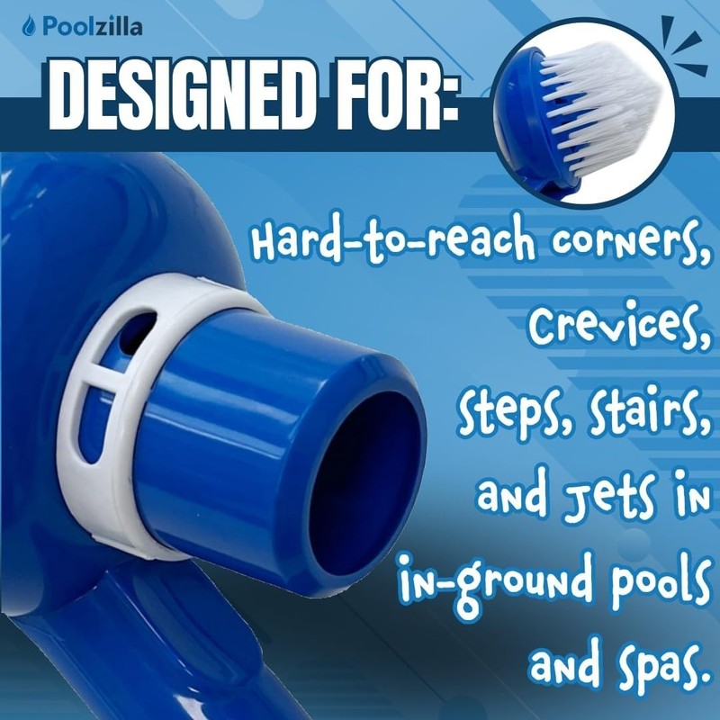 Pool Corner Vacuum Brush with Adjustable Ring for Concrete Vinyl Pools gallery
