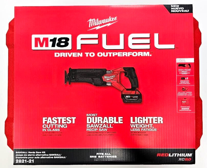 NEW Milwaukee Kit FUEL 2821-21 Reciprocating Saw Sawzall, Battery, Case M18 18V gallery