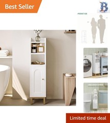 Freestanding Corner Cabinet with Arched Door Design – Perfect for Quick Assembly