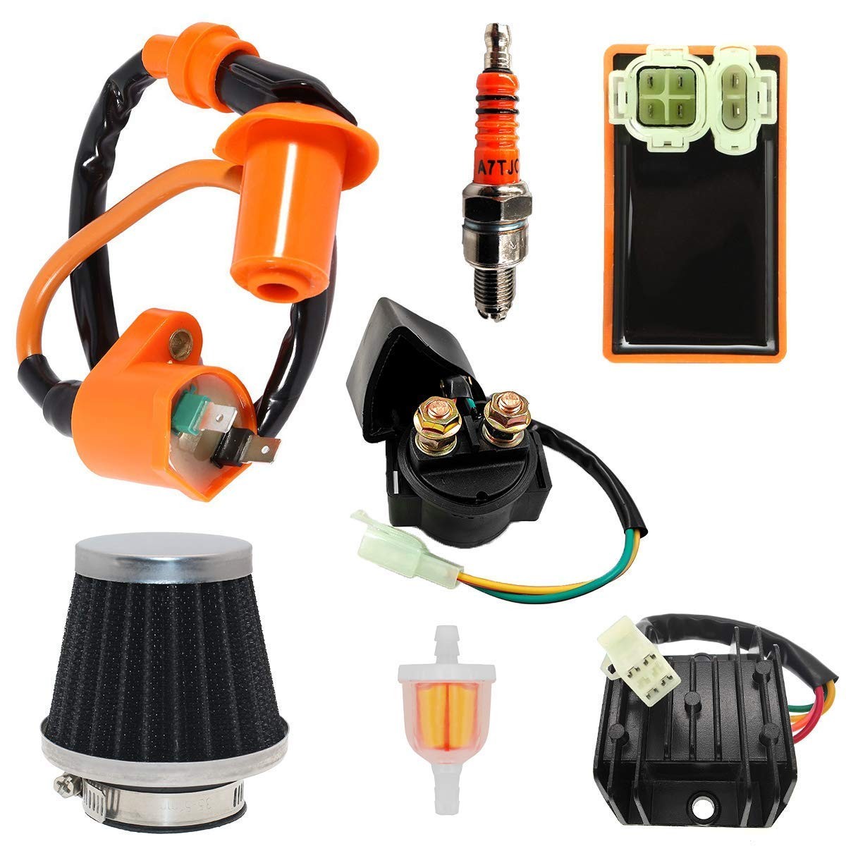 High Performance Racing 6 Pin AC CDI Ignition Coil Spark Plug A7TC for GY6 50... gallery