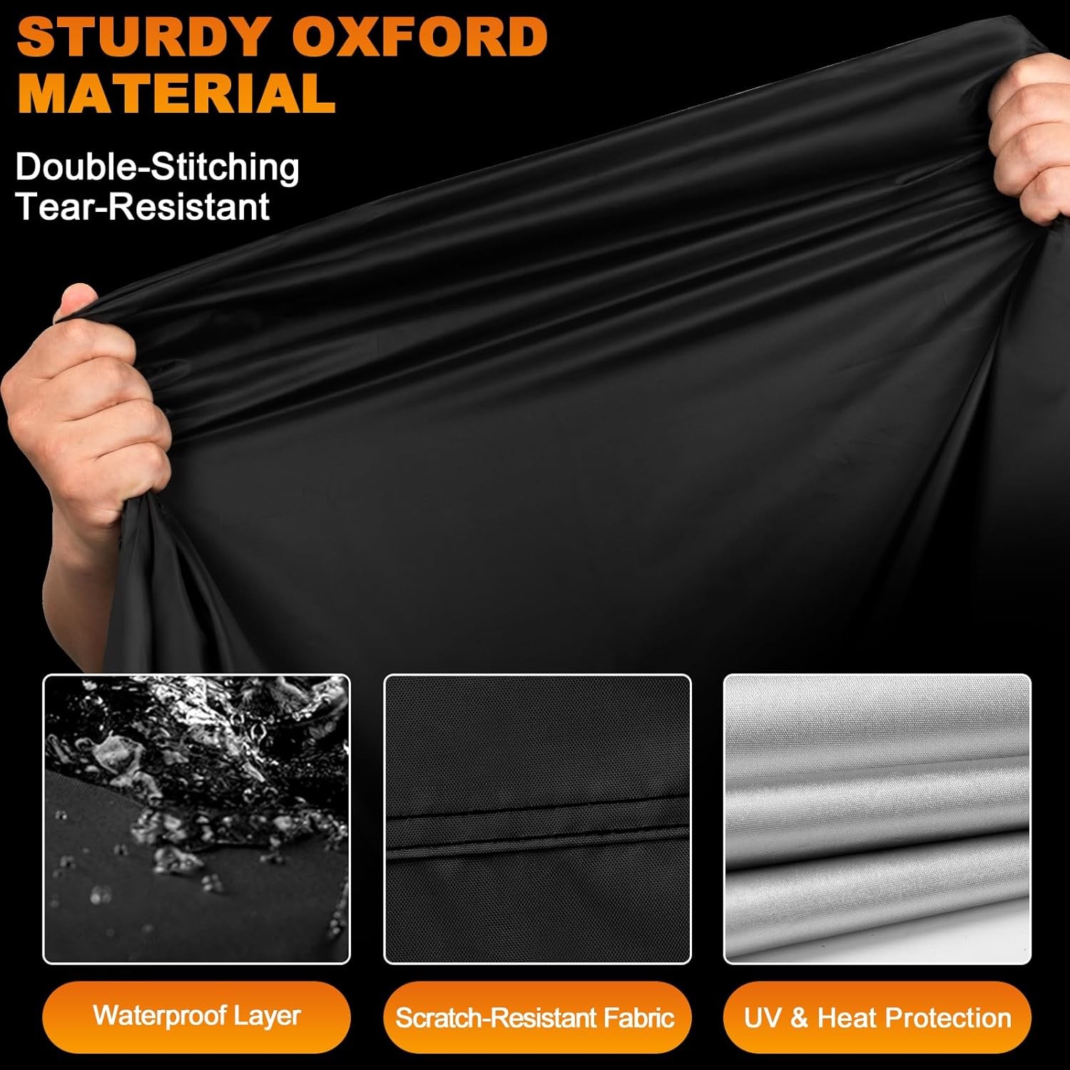 Motorcycle Cover Waterproof Outdoor - All Season Sun Protection Oxfo Size: 104 gallery