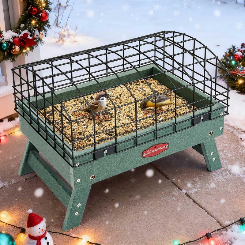 Squirrel Proof Ground Bird Feeder for Outdoors - Recycled Plastic Platform Fe... gallery
