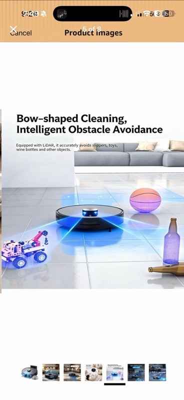 Generic Oryzom V8 Pro Robot Vacuum & Mop LiDAR 6000Pa HEPA 220min Black gallery