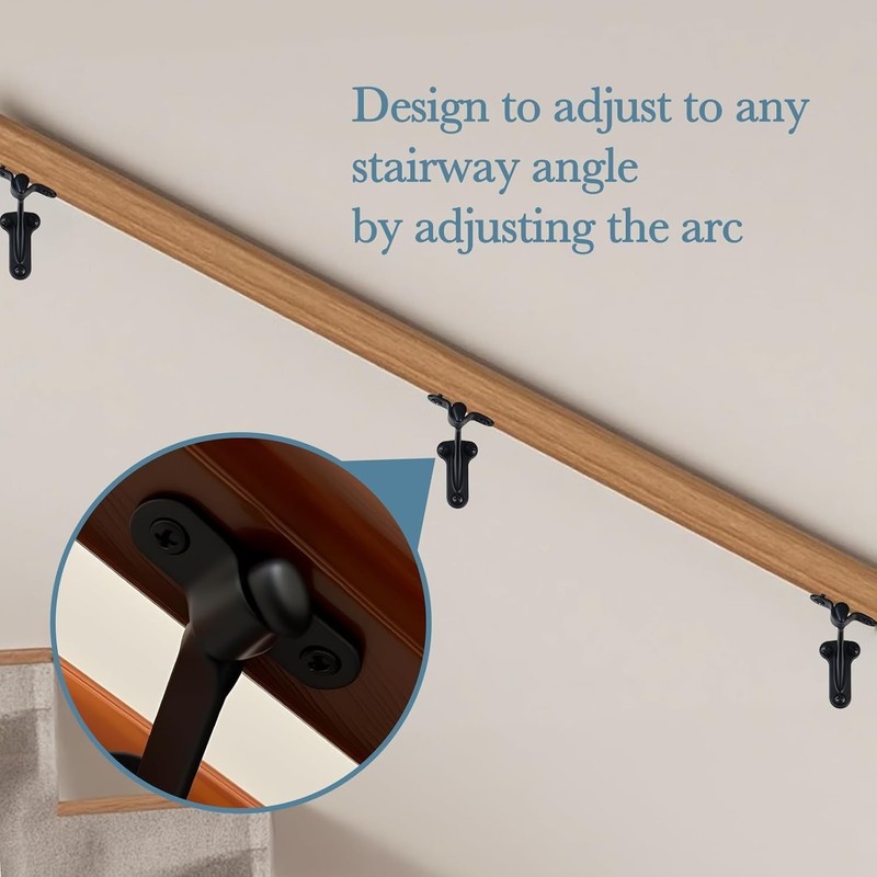 Durable 3-Inch Handrail Brackets for Stairway Safety - 330 lbs Support 2-Pack gallery