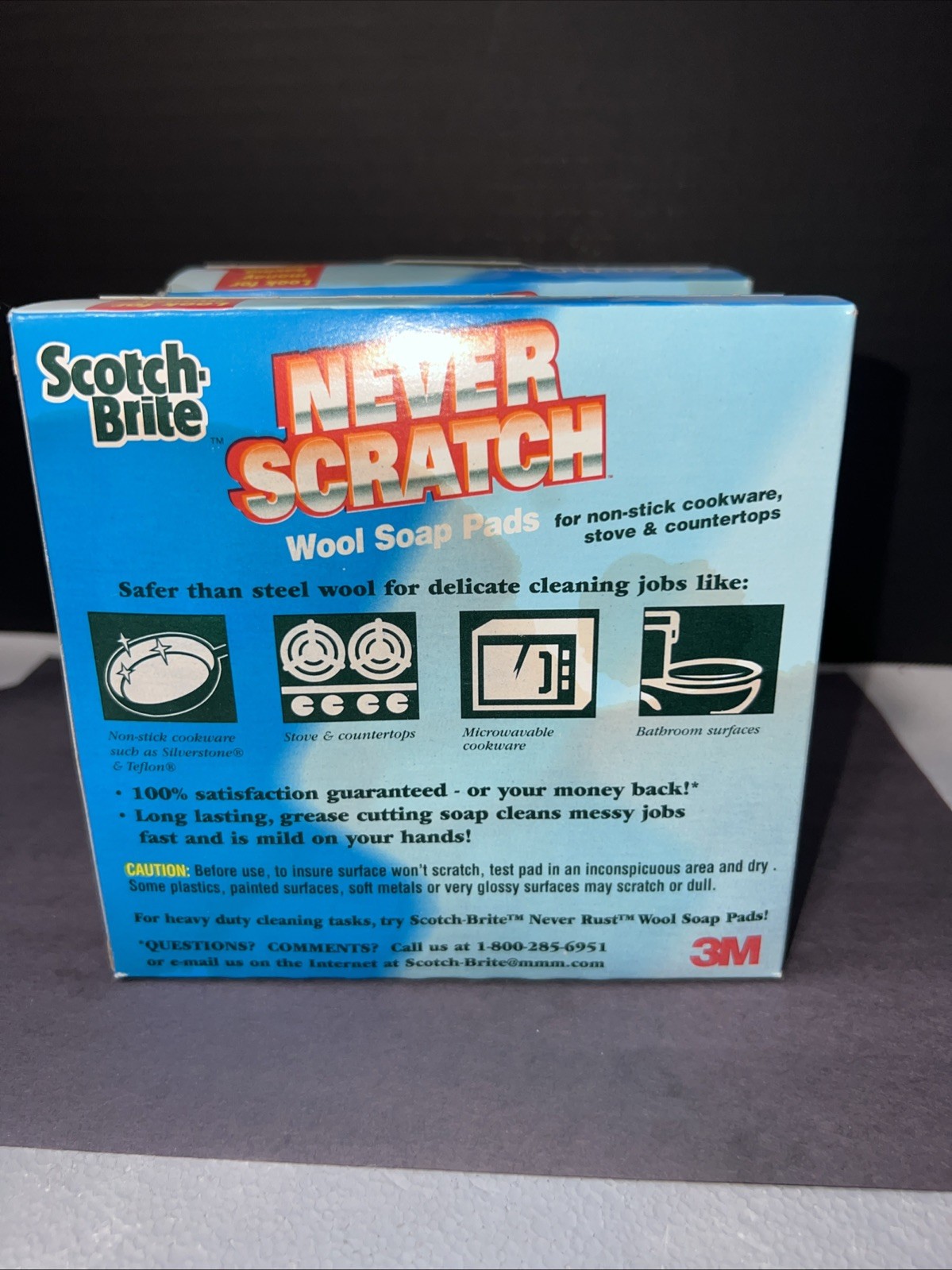 NOS 2-Scotch-brite All Purpose Never Scratch Wool Soap Pads By 3M gallery