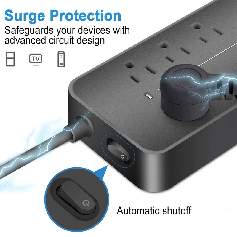 Wall Mountable Usb Surge Protector Power Strip With USB Ports 8 Outlet Plugs NEW gallery