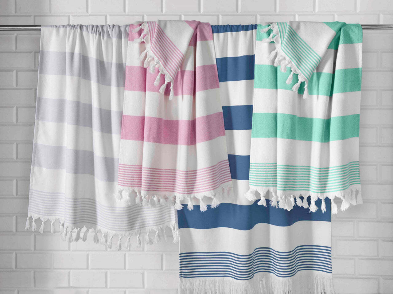4 Piece Turkish Hamam Towel Set 100% Turkish Cotton Soft Plush Absorbent gallery