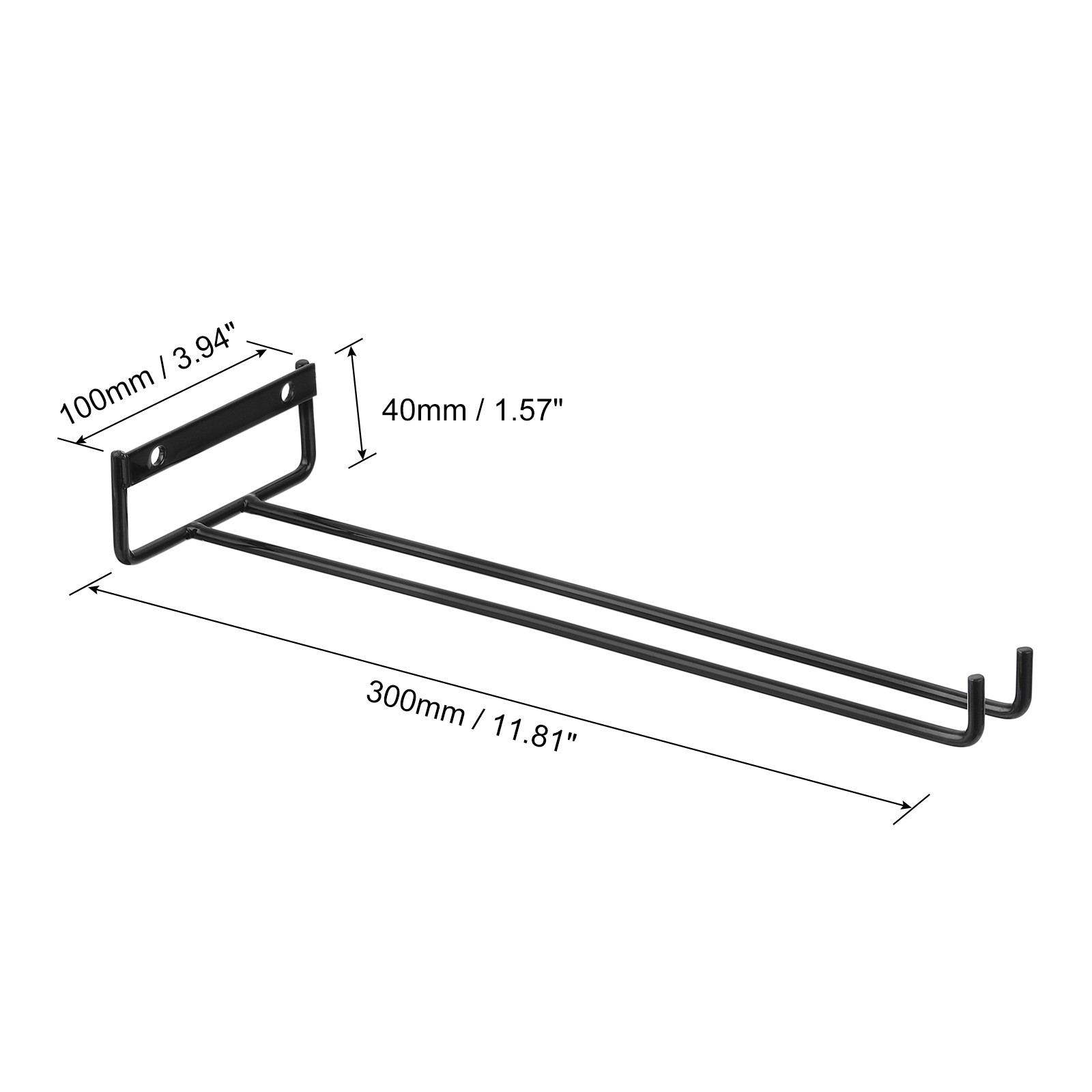 11.81 Inch Iron Wine Glasses Rack for Cabinet Kitchen, Black, 5Pcs gallery
