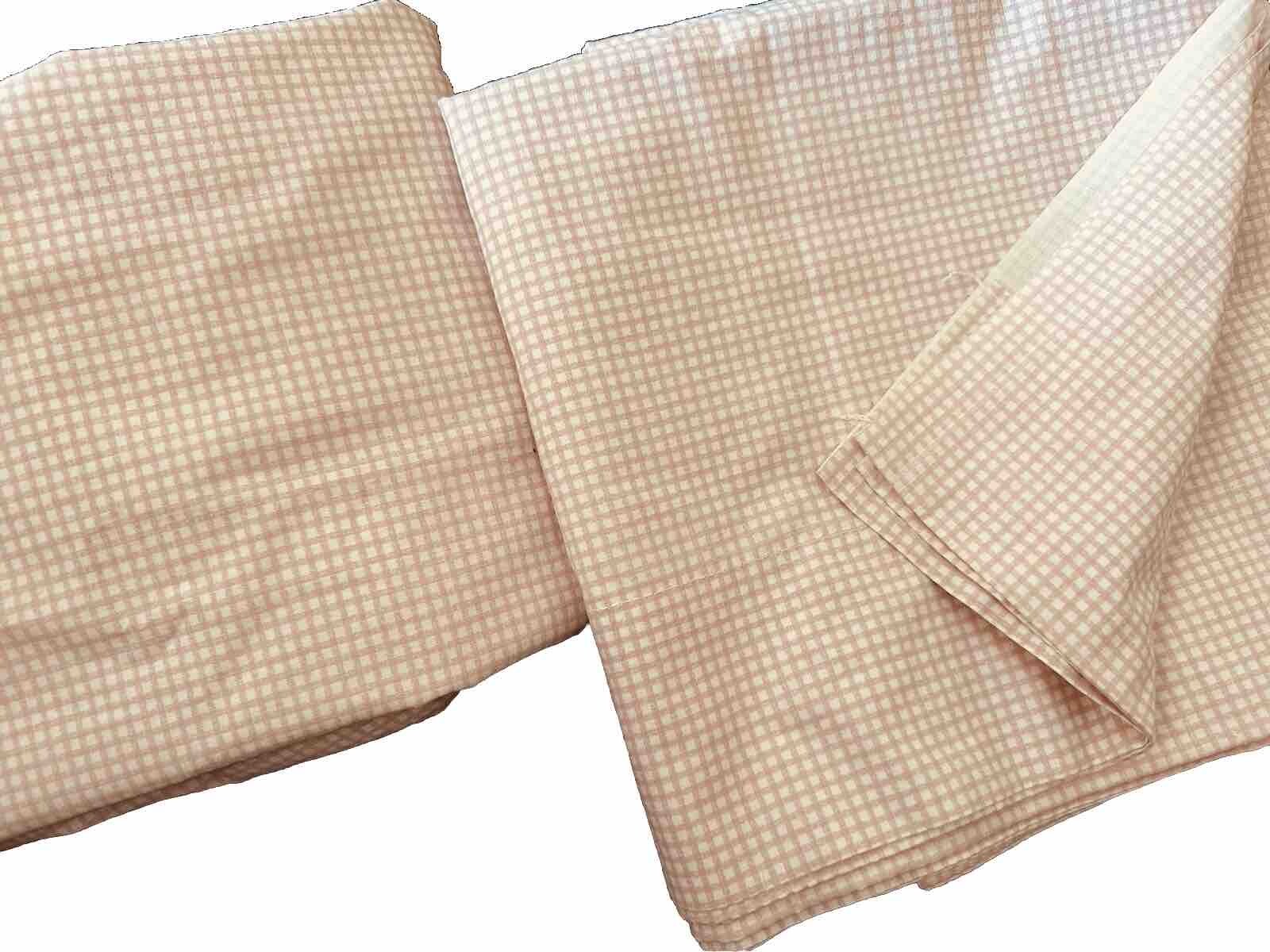 WAMSUTTA PINK & WHITE GINGHAM (2PC) TWIN SHEET SET POLY COTTON BLEND U.S.A. gallery