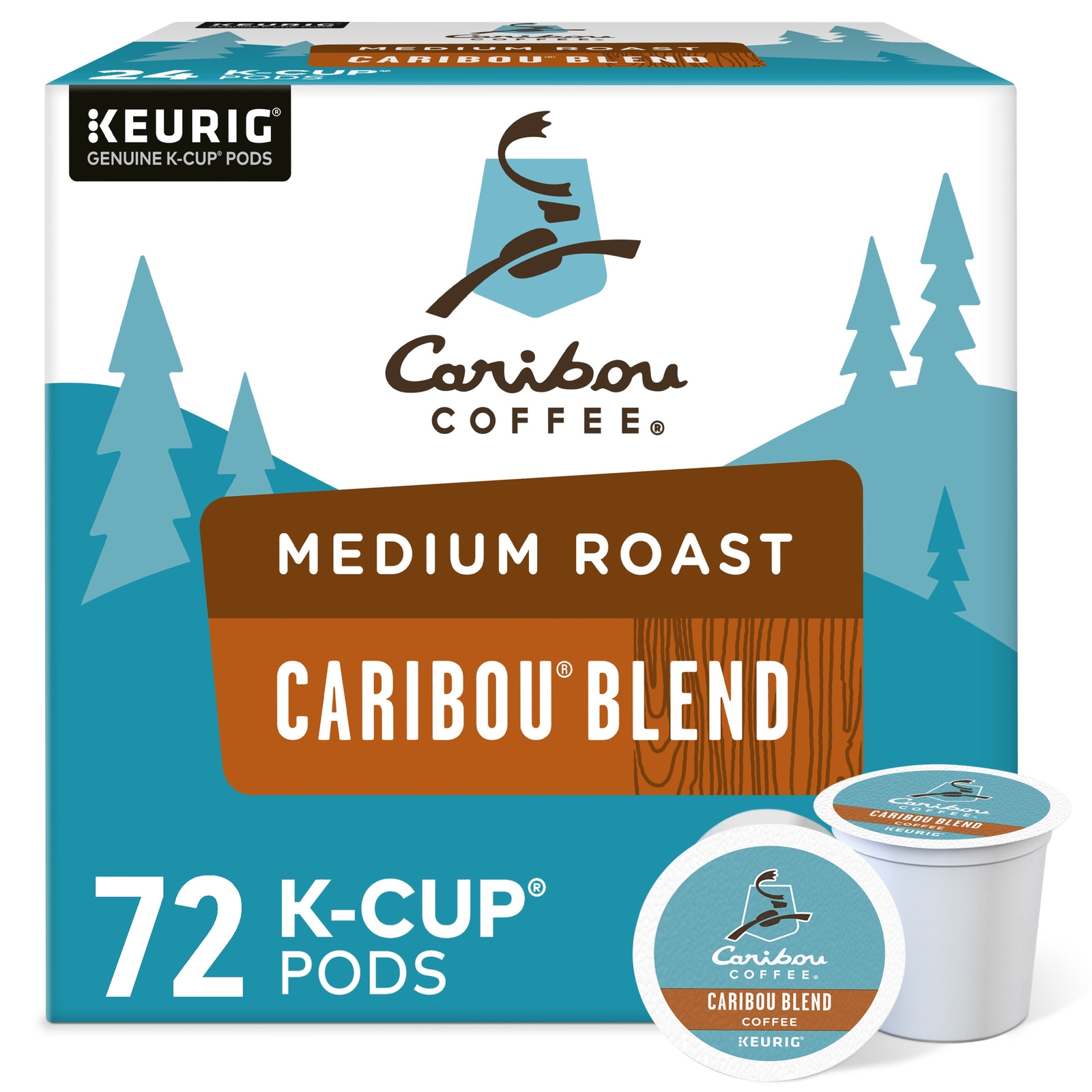 Caribou Blend Coffee, K-Cups, Medium Roast, 72 Count gallery