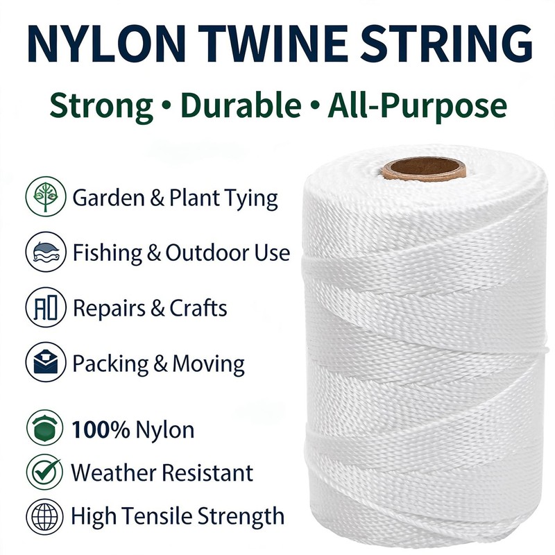 UV Resistant White Nylon String 1000ft 2mm for Garden Tomato Climbing gallery