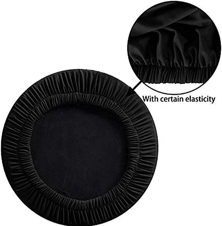 4pc Washable Round Bar Stool Seat Covers - Elastic Slipcover Black Fits 14-17 in gallery