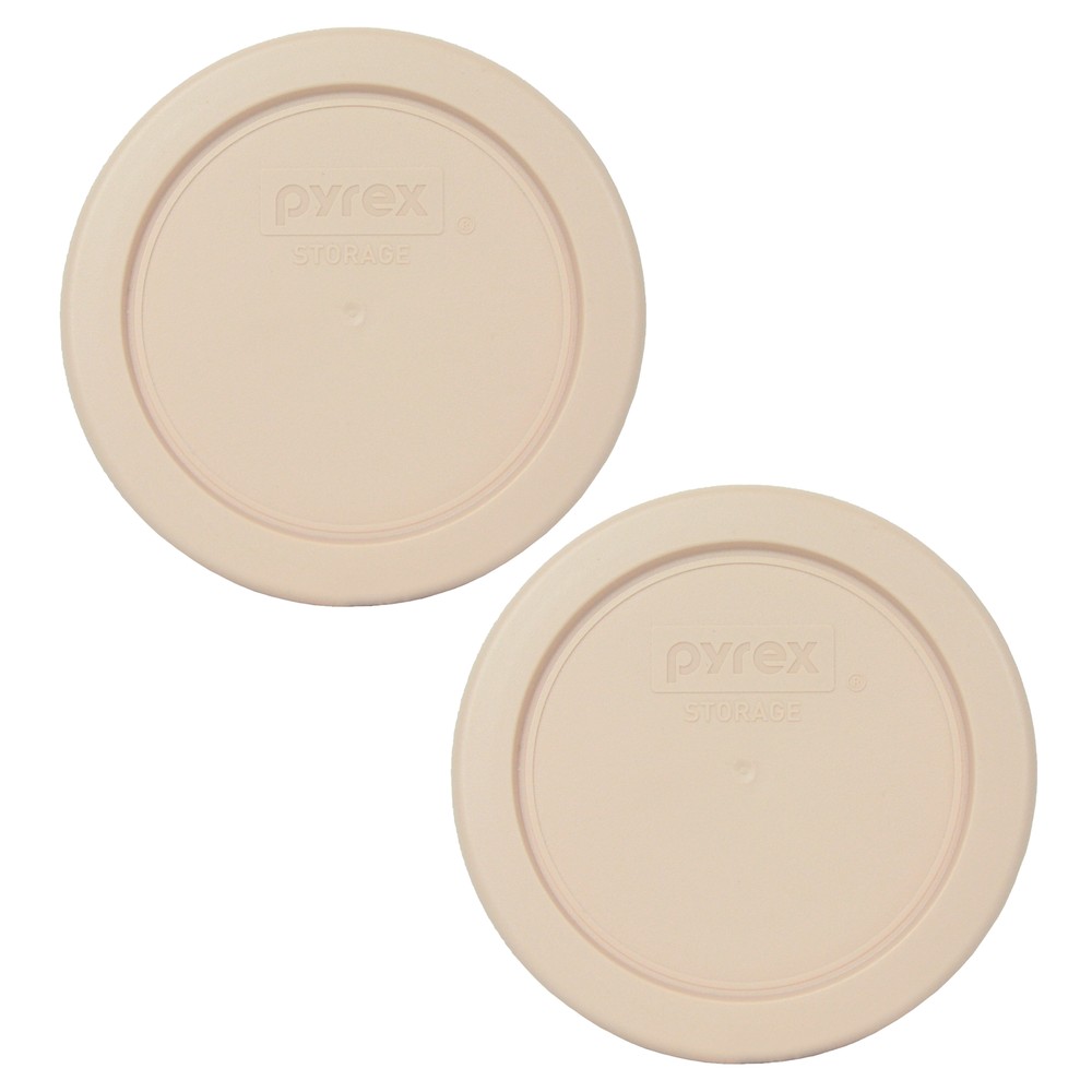 Pyrex 7202-PC Blush Colored Plastic Replacement Storage Lid Cover (2-Pack)