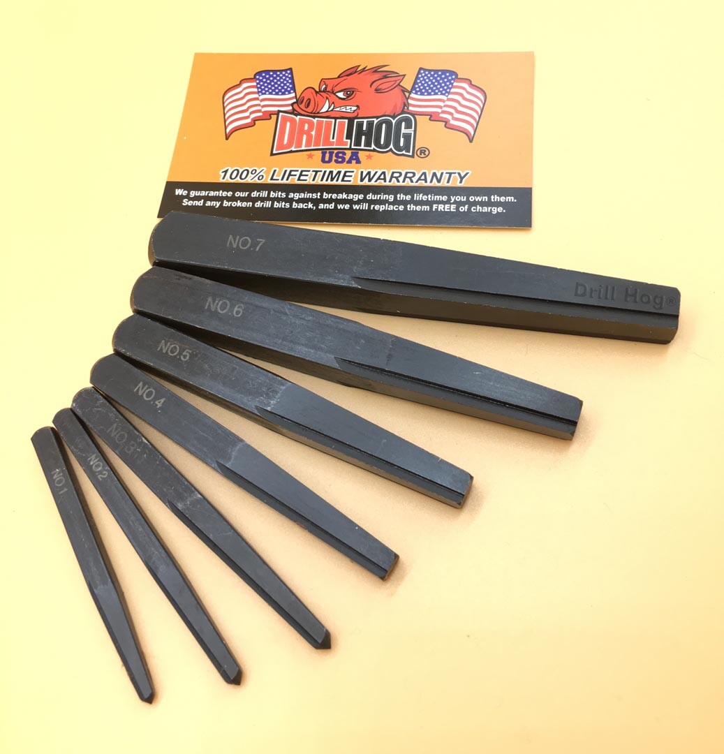 Drill Hog® Square Easy Out Set Screw Extractor Straight Lifetime Warranty 7 Pc gallery
